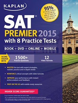 kaplan sat premier 2015 book+dvd